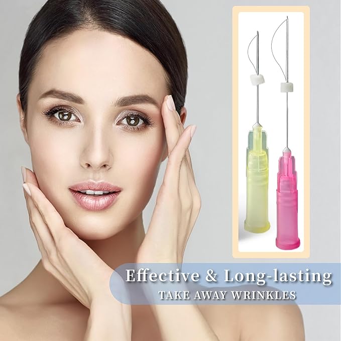 elves PCL Threads for Face Lift Mono Threads 26G60mm Pcl Smooth Threads Sharp Tip PCL Threads Mono 20Pcs Long-Lasting Skin Tightening Smoothing of Wrinkles