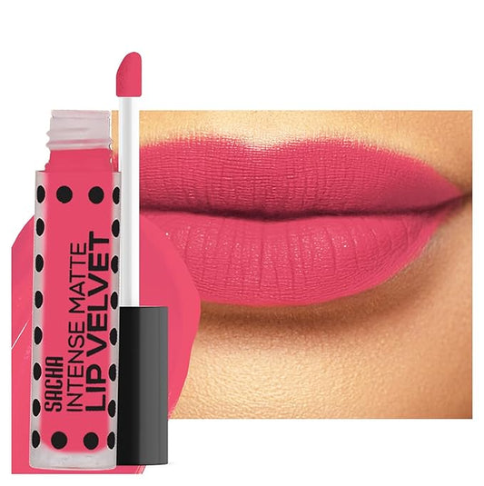 Sacha Cosmetics Intense Matte Lip Velvet Liquid Lipstick, Long-Lasting Velvet Matte Finish, 0.2 fl.oz. Wile or Wine