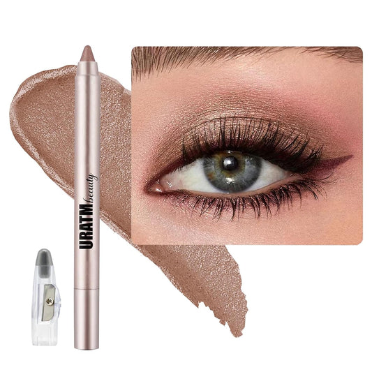 Brown Eyeshadow Stick, Blendable Creamy eyeshadow Eye Brightener Stick, Waterproof Eyeshadow Pencil Long Lasting Crayon, Smooth Shimmer Eye Shadow Highlighter Eye Liner Makeup.#B03 cocoa brown shimmer