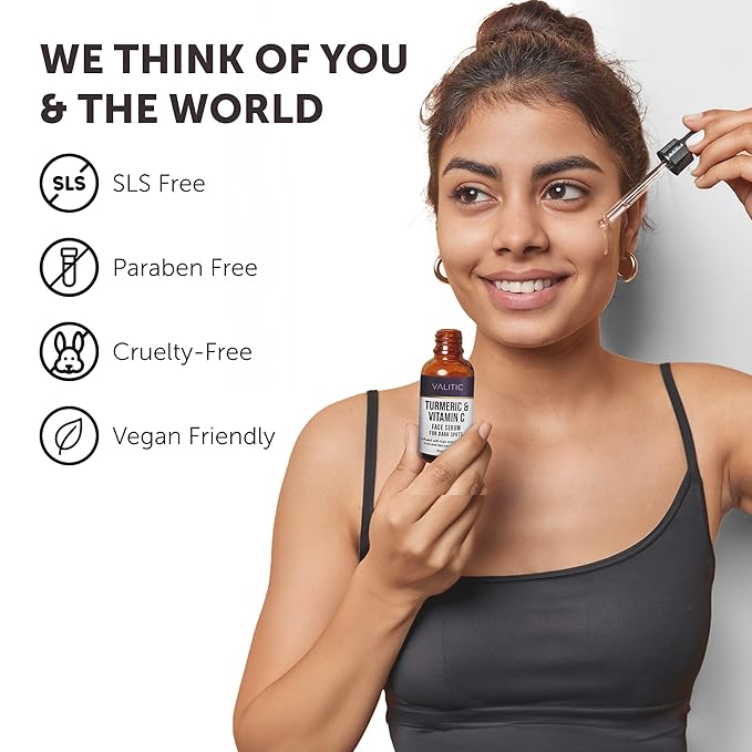 VALITIC Vitamin C Serum - Anti Aging and Dark Spot Remover for Face, Skin Care with Niacinamide, Hyaluronic Acid, Collagen, Kojic Acid, Turmeric - Brightening Face Serum 1 fl oz