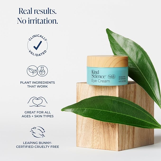 Kind Science 3-Piece Skin Care Set, Gentle Cleanser, Hydration Cream, Eye Cream - Essential Anti Aging Trio - Anti Aging Skin Care Set for Women - Paraben, Dye & Fragrance Free, Cruelty Free