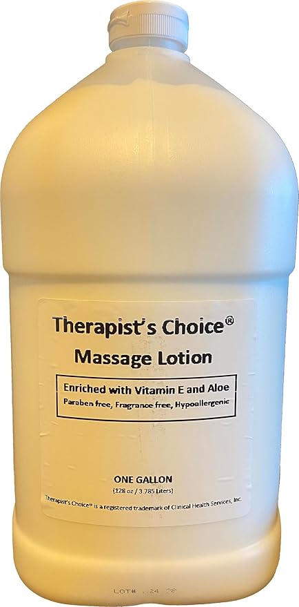 Therapist's Choice® Massage Lotion Enriched with Vitamin E and Aloe Paraben Free, Fragrance Free, Hypoallergenic, 1 Gallon