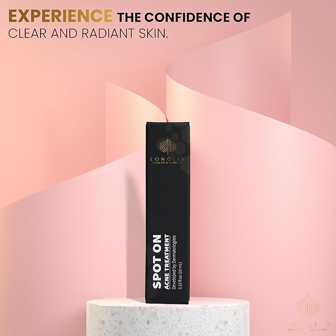 Spot On Acne Roller Ball Serum with Benzoyl Peroxide and Salicylic Acid - Pimple Spot Treatment - Treat Zits & Blemishes On the Go Without a Mess - Formulated by Dermatologists