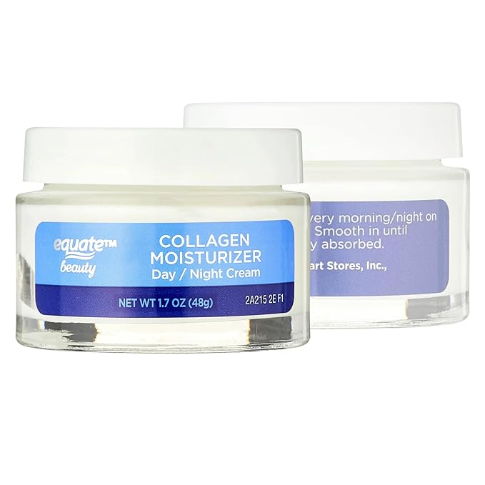 Equate Beauty Collagen Moisturizer Day/Night Cream, Reduce Wrinkles, Face Cream 1.7 oz (Pack of 1)