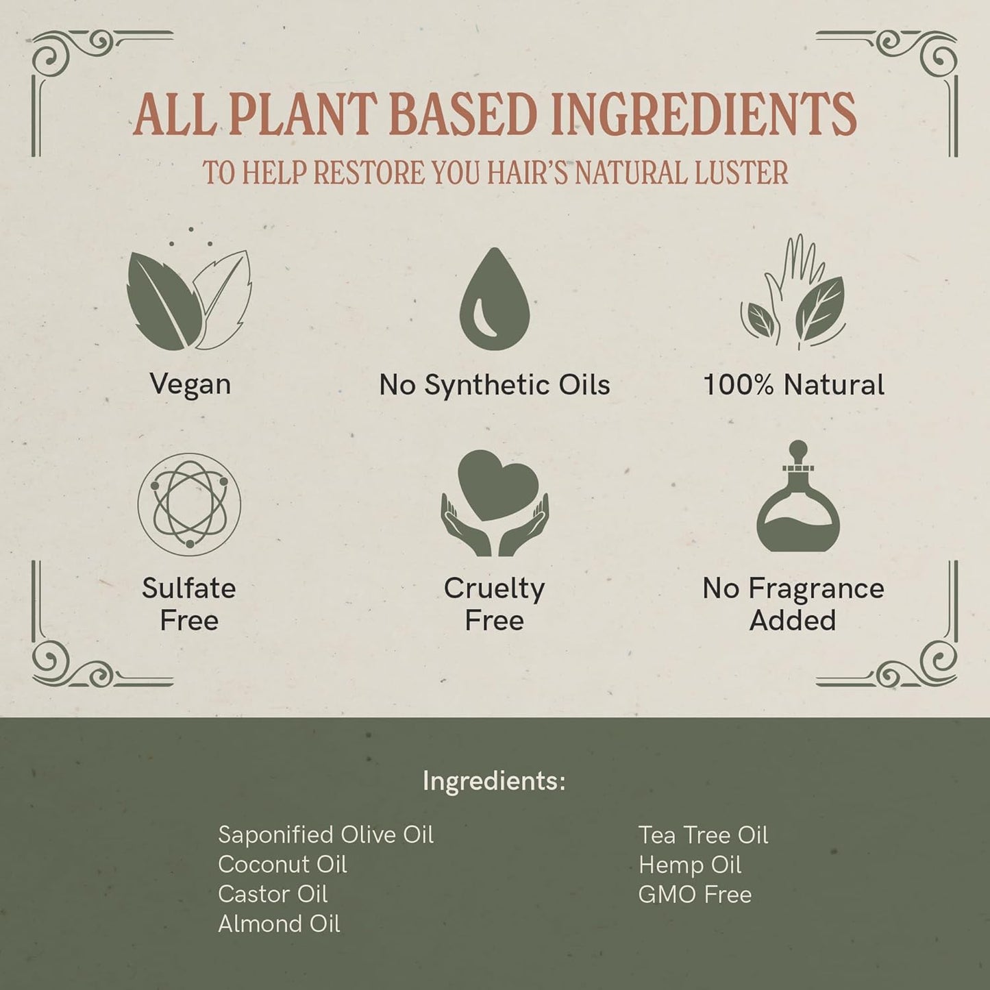 J·R·LIGGETT'S Shampoo Bar - Tea Tree Formula, All Natural Solid Shampoo Bar for Hair with Coconut Oil & Almond Oil, Sulfate Free, GMO Free, Fragrance-Free, Managing Scalp Conditions, 3.5 oz - 2 Pack