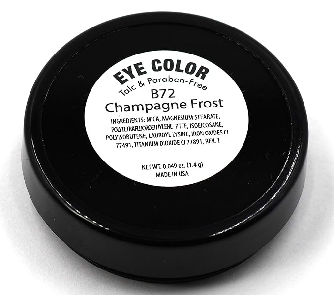 Champagne Frost Golden Glow Shimmering Shimmer Pressed Powder Single Vegan Eyeshadow; Talc, Paraben & Cruelty Free
