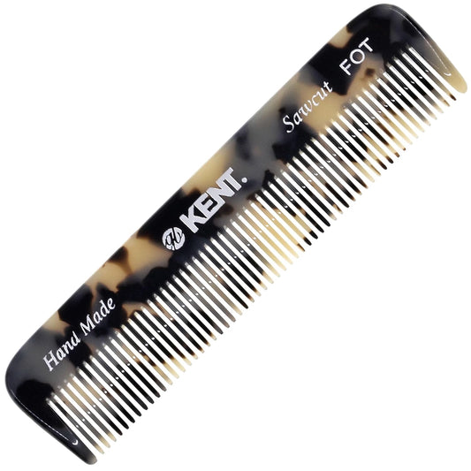 Kent FOT TW Handmade Fine Tooth Comb, Pocket Travel Comb for Men's Styling, Mustache, Beard Care, and Fine or Thinning Hair