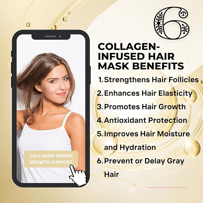 Collagen+Keratin Hair Mask - Deep Repair for Damaged Hair with Argan Oil and Vitamin E - Hydrating Treatment for Dryness and Damage-500 ml (Refreshing), Yellow (16.9 Fl Oz (Pack of 1), Floral)