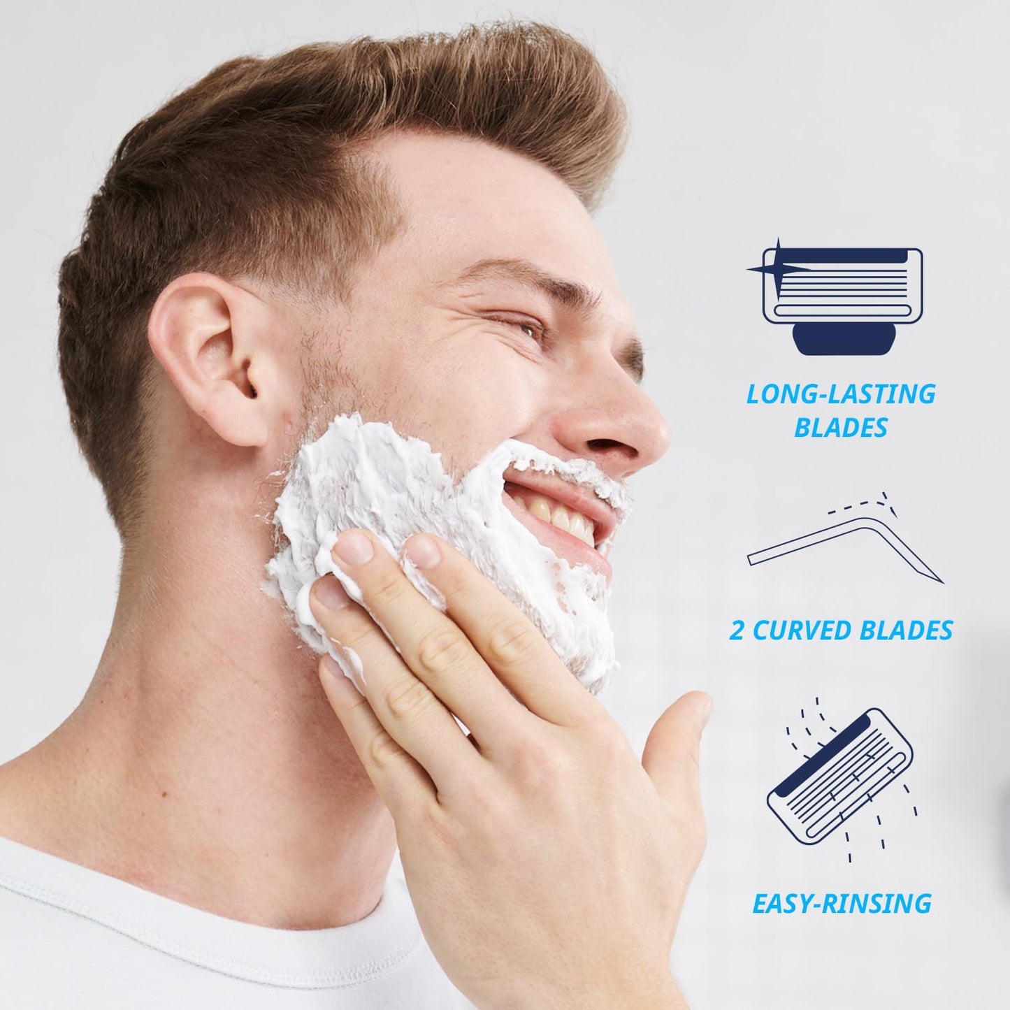 Dorco Pace 2 Disposable Razors for Men (30ct), 2 Blades Shaving Razor, Open-Flow for Easy Rinsing, Lubricating Strip for a Comfortable Shave, Ideal for Travel and Everyday Use