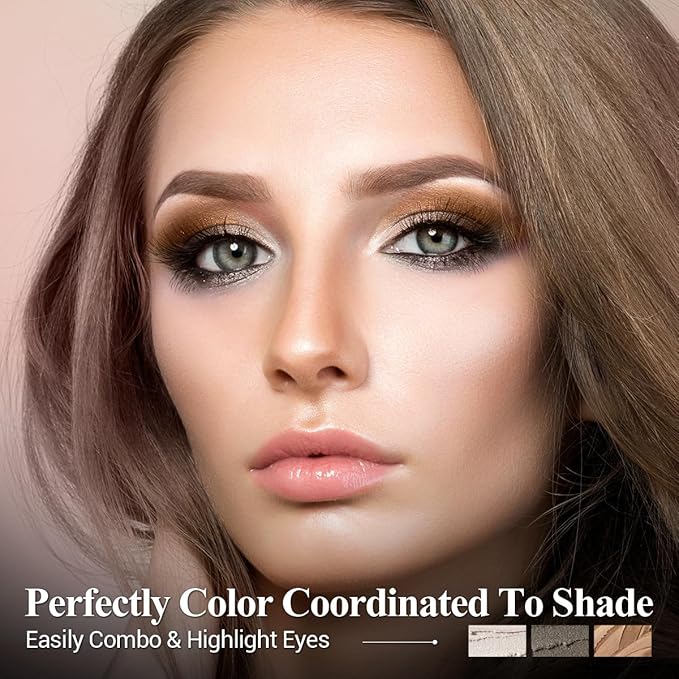 Neutral Eyeshadow Stick Makeup Set, Metallic Shimmer Matte Cream Eye Shadow Eyeliner Brightener Pencil Crayon - Classic 6PCS A002