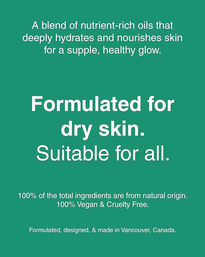 Facial Oil Blend with Rosehip Oil + Vitamin E + Primrose Oil + Grapeseed, Face Moisturizer to Prevent Wrinkles, Face Serum, 100% Natural Skin Care, Vegan, 1 fl.oz | 30ml