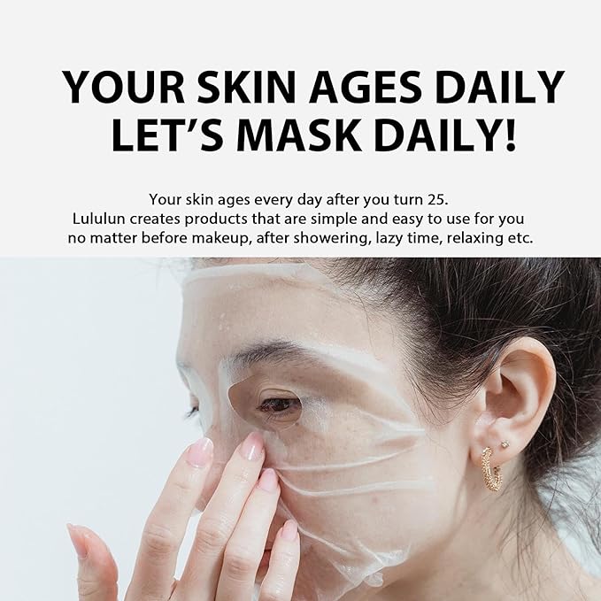 Lululun 36pc Facial Mask Sheet for Skincare, Hyaluronic Acid Hydrating & Moisturizing Face Sheet Mask Pack Set - PURE PINK (Normal Skin)