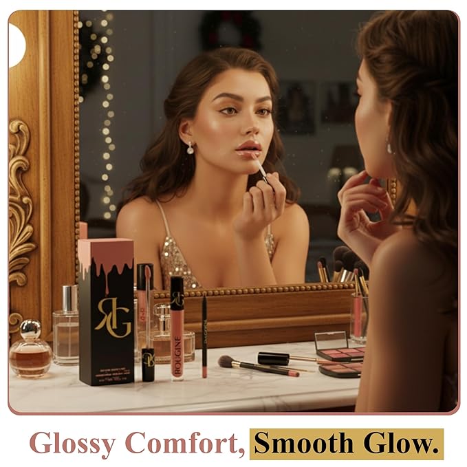 Lip Gloss and Lip Liner Set for Women – Daddy’s Girl Gloss Finish – Smooth Shine Lip Gloss, Soft Glide Lip Liner Pencil – Hydrating Makeup Lip Moisturizer Combo – Vitamin E & Shea Butter