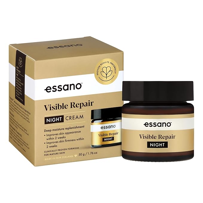 Essano Visible Repair Night Cream Face Moisturizer, Vitamin B3, Mature Skin Face Cream Supports Appearance of Fine Lines & Wrinkles, Cruelty Free, 50g