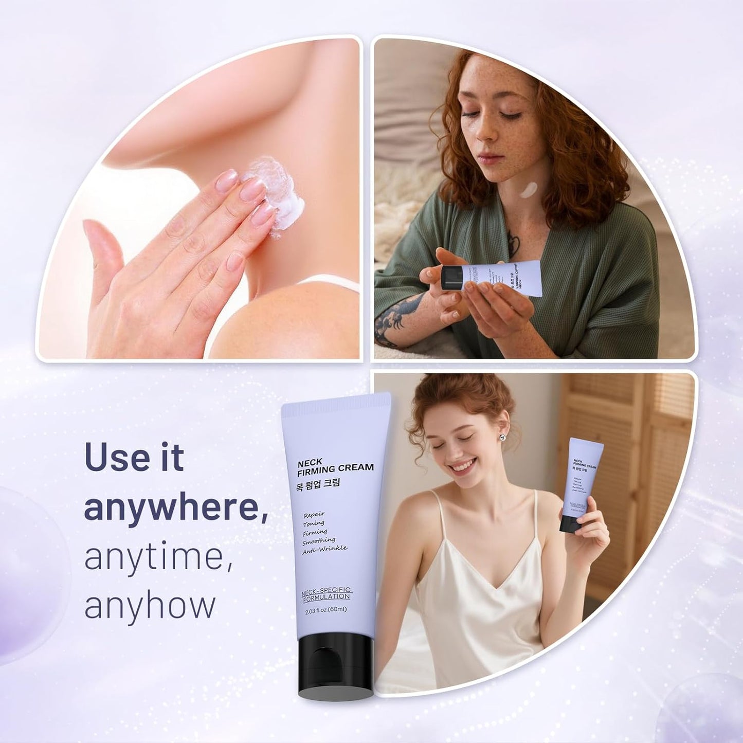 Premium Neck Firming Cream – Lifting & Tightening Treatment for Décolleté and Chest, Reduces Fine Lines and Sagging, Gift for Women & Men, 2.03 Fl Oz