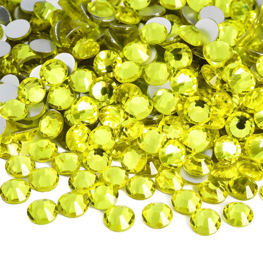 Flatback Rhinestones Round Gems for Nails Art and Crafts 2000Pcs SS16 4mm Glitter Crystals Stone DIY Bags Clothes Shoes (Citrine)