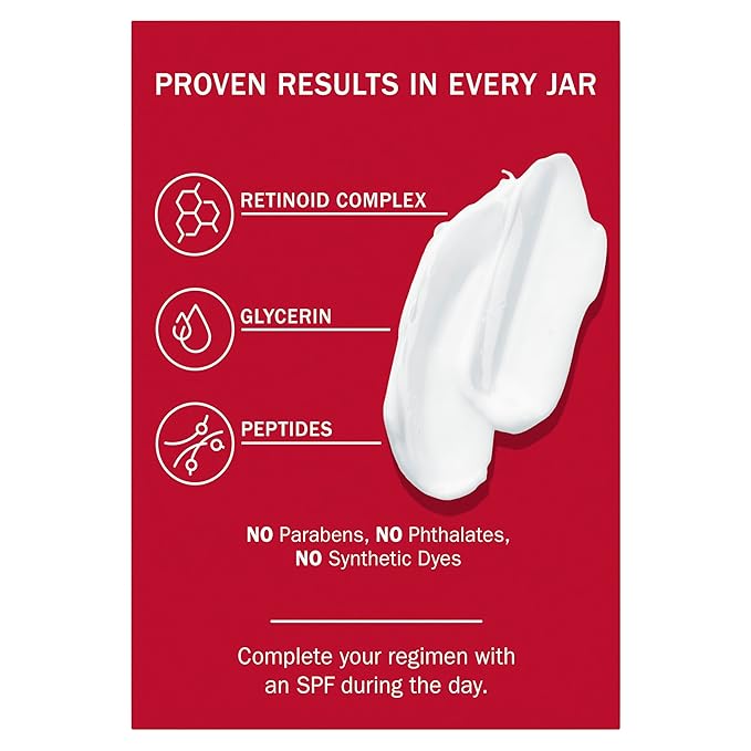 Olay Retinol 24 Face Moisturizer, Anti-Aging Night Cream for Women, Fragrance-Free, Non Greasy - Anti-Wrinkle, Smooth Fine Lines, Tightening, Hydrating Skin Care - Peptides, Glycerin, 1.7 Oz