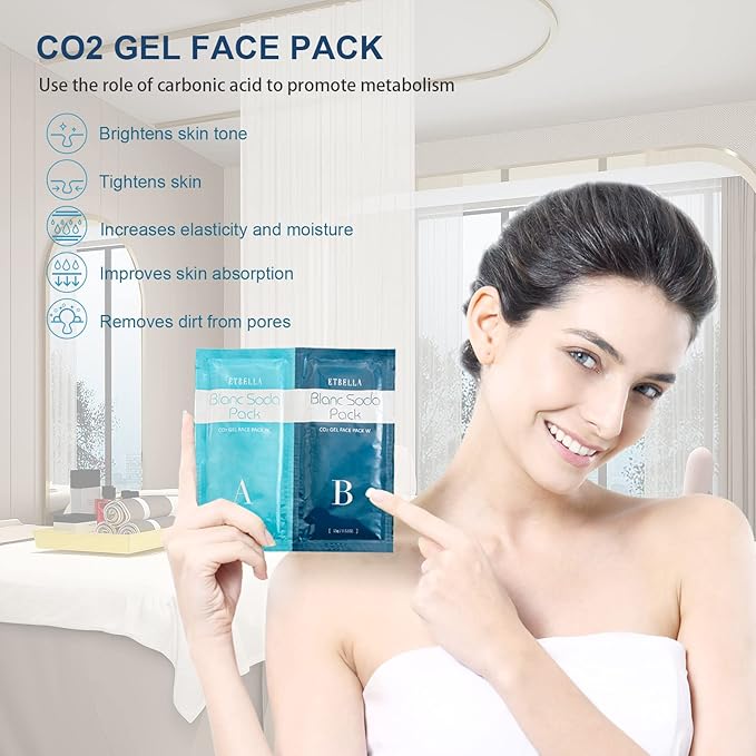 Elitzia CO2 Carboxy Gel Mask 1 box 20 bags Facial Care Skin Beauty ET1719 (Blue)