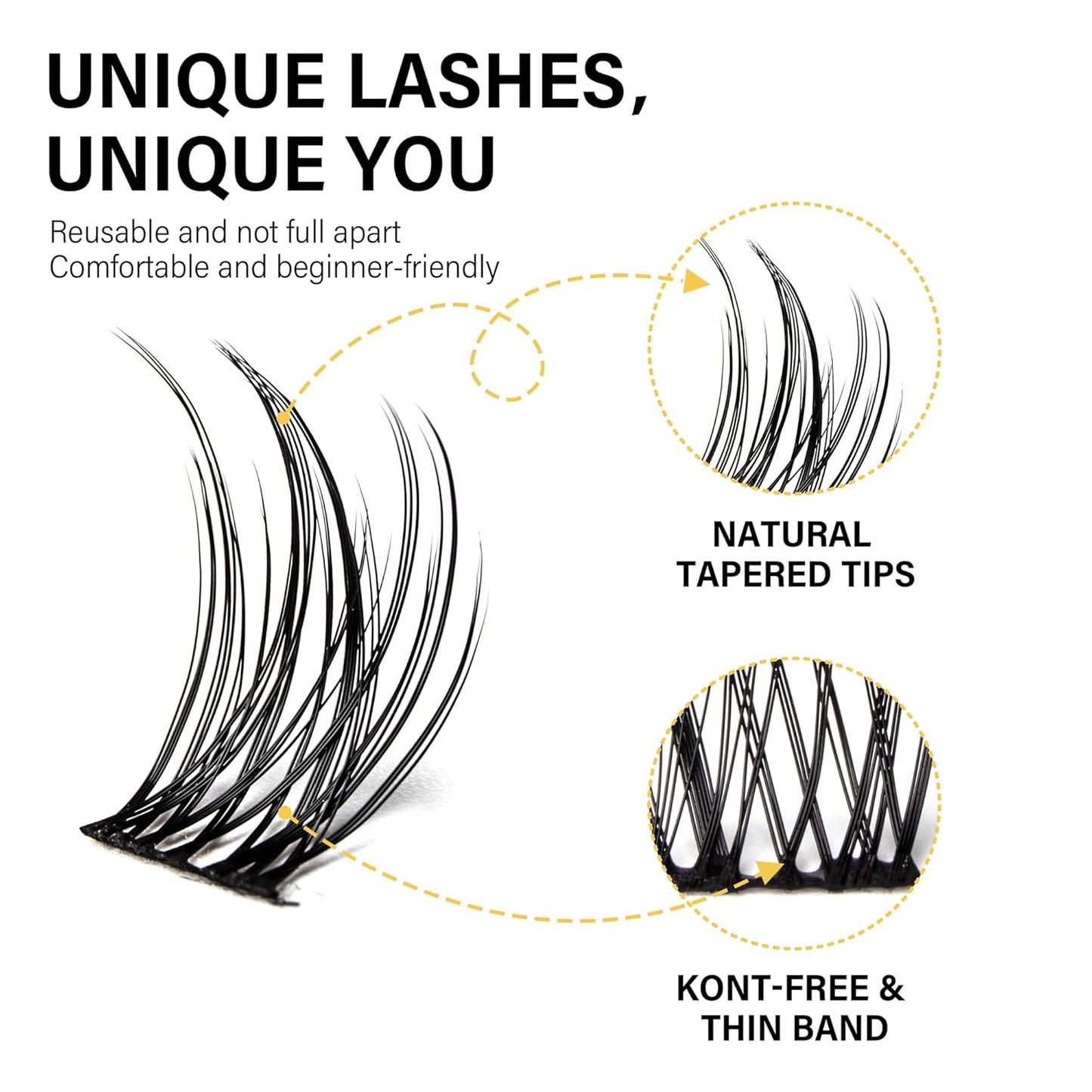 Lash Clusters 8-16mm, False Eyelashes 132pcs, Cluster Eyelash Extensions Matte Black Soft, Diy Lash Extensions D Curl Natural Lash Clusters Faux Mink Lashes Wispy（Pure,132pcs,0.07,D,8-16MIX)