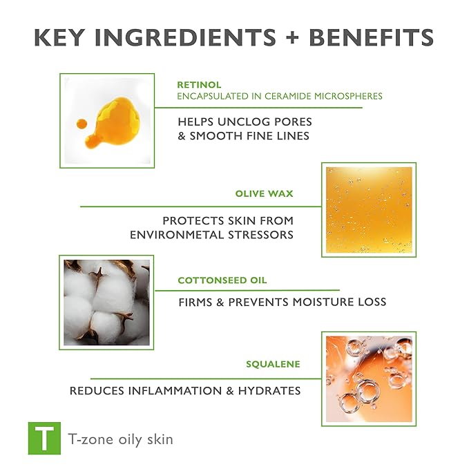 pureRETINOL 0.3 Refining Retinol Dermo-Night Cream with Encapsulated Retinol, Reduces the Appearance of Imperfections and Wrinkles, For Oily & Combination Skin, 1.35 fl oz