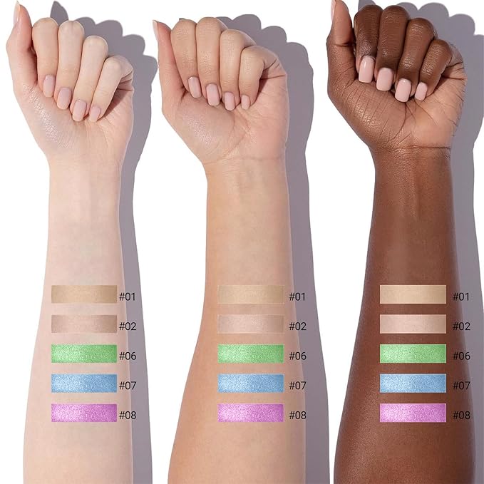 Erinde Glitter Shimmer Sparkle Eyeshadow Palette, Green Glitter Sparkle Eye Shadow Makeup, Single Monochrome Long-Lasting Eye Makeup, Smooth Formula, Vegan & Cruelty-Free, C06 Summer Sparkle