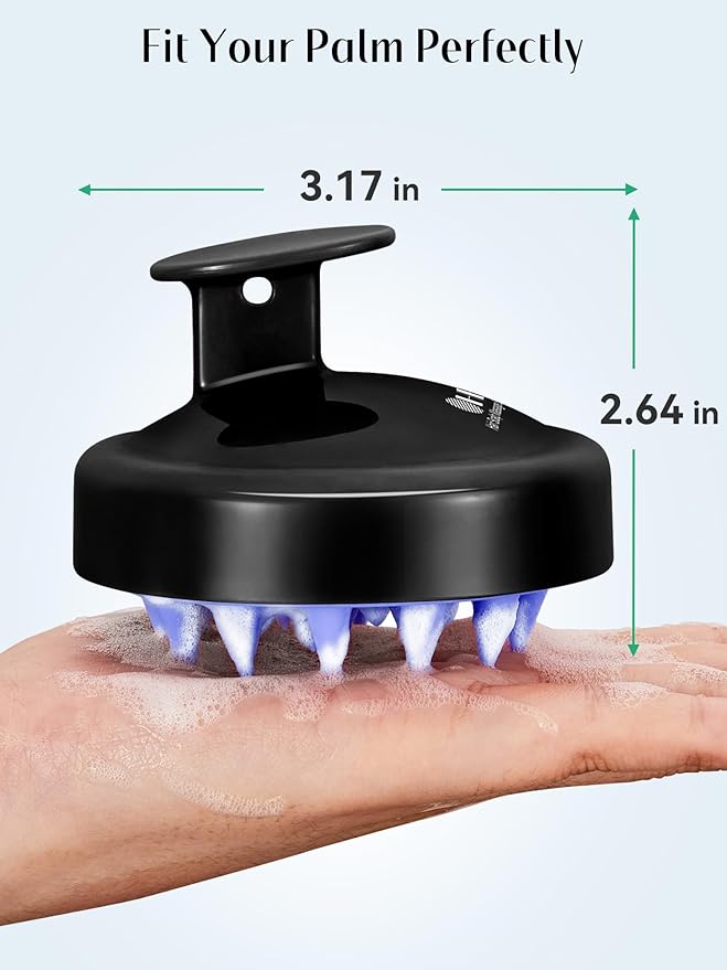 HEETA Scalp Massager Hair Growth 2-Pack, Soft Silicone Scalp Scrubber Shampoo Brush for Exfoliation Dandruff Removal Head Massage Stress Relax, Wet & Dry Use for Women Men Thick Thin Curly Hair Care