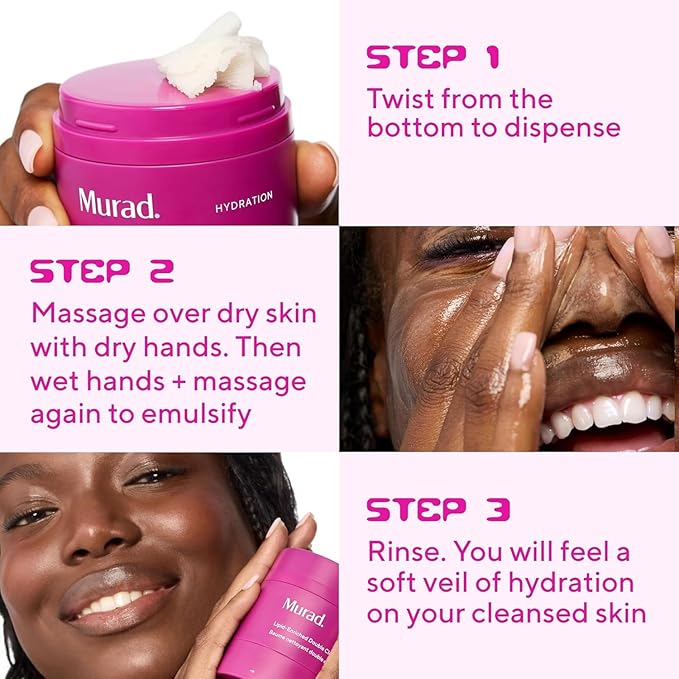 Murad Lipid-Enriched Double Cleansing Balm - Hydrating Balm-to-Oil Face Cleanser & Makeup Remover – Removes Long-Wear Makeup & SPF – Barrier Repair with Ceramides & Camellia Oil – 1.7 Fl Oz