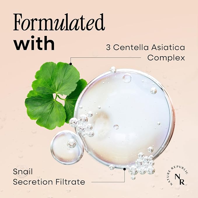 Nature Republic Snail Mucin Line Skincare Set (Toner & Emulsion & Cream)- Korean Skincare, Hydrating & Repair with Niacinamide, Face Moisturizer, Moisturizing Skin Care, Glowy Skin