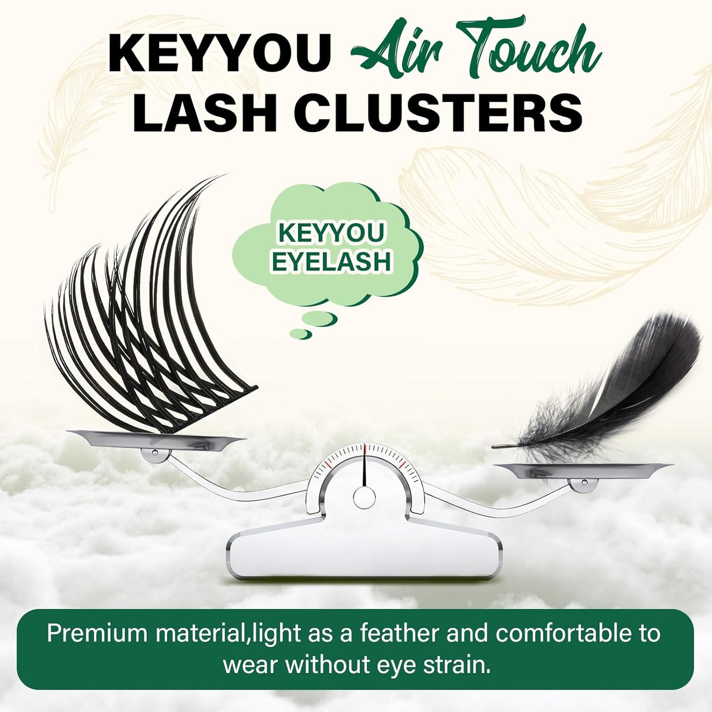 Lash Clusters 144pcs Individual Lashes D Curl 8-18MIX Eyelash Clusters KEYYOU Air Touch Cluster Lashes Super Lightweight Soft Wispy Comfortable Easy DIY at Home(Air04-D-8-18MIX)