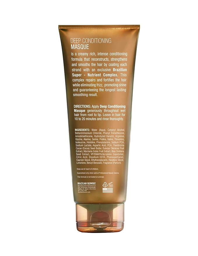 Brazilian Blowout Deep Conditioning Masque,8 Fl Oz (Pack of 1)