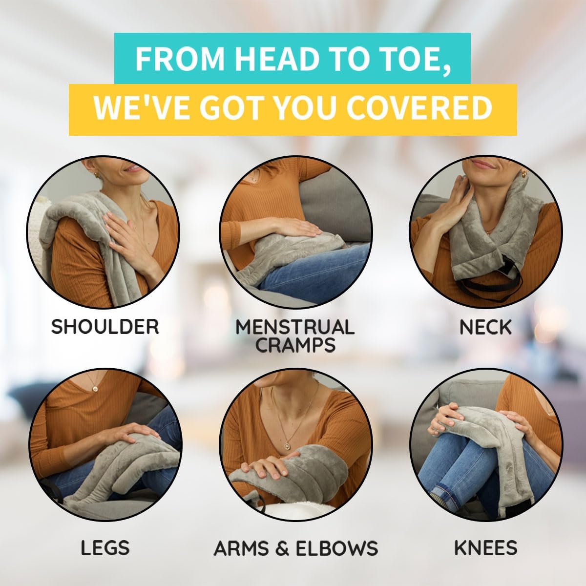 Microwavable Heating Pads for Neck Pain Relief, Back Pain, Shoulder Pain Relief - Microwave Heating Pad for Cramps and Muscle Relief, Hands- Free Heat Pack for Tense Muscle - 2 Packs