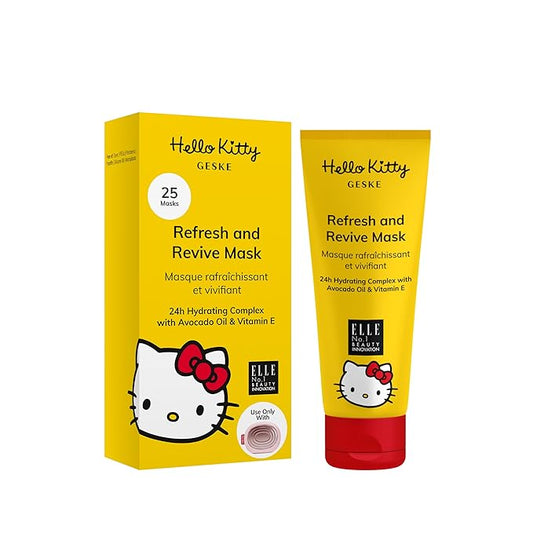 Refresh & Revive Mask | Use with Hello Kitty Sonic Warm & Cool Mask | 24H Hydrating Face Mask with Avocado Oil & Vitamin E | Refreshing Formula | For Normal to Dry Skin | Vegan & Cruelty-free