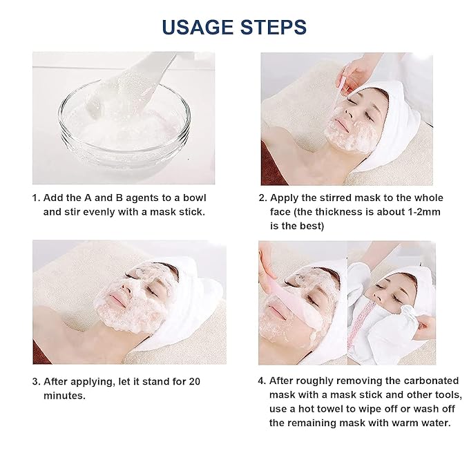 Elitzia CO2 Carboxy Gel Mask Spa Face Masks Skin Facial Care Moisturizing Brighten Natural Beauty 1 box 20 bags ET1719 (Pink)