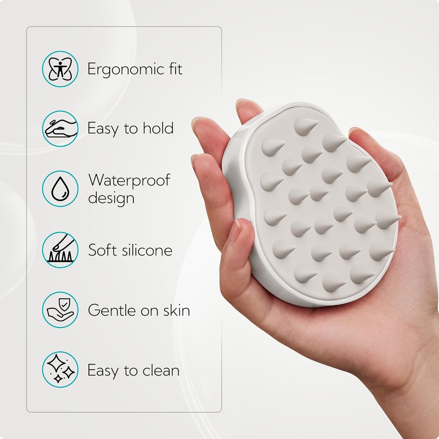 HEETA Hair Scalp Massager Shampoo Brush 2 Pack, Soft Silicone Bristles for Dandruff Removal, Waterproof for Wet & Dry Hair, Suitable for Men & Women (Light Beige & Purple)