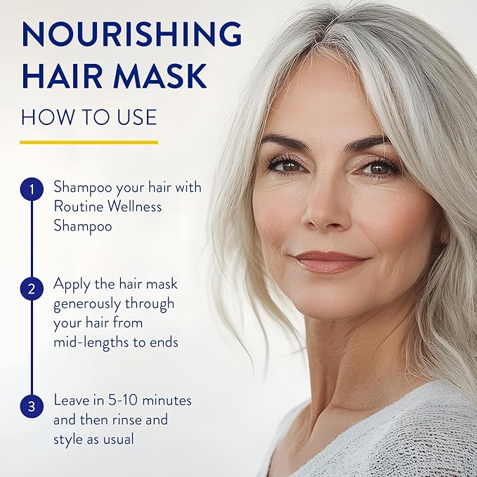 Routine Wellness Deep Conditioning Hair Mask for Dry Damaged Hair - Hydrating, Moisturizing Repair Treatment - Promotes Fullness - Gardenia 8oz