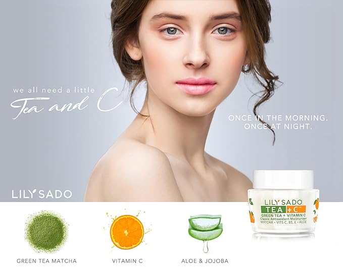 LILY SADO TEA+C™ Green Tea & Vitamin C Moisturizer - Antioxidant, Anti-Aging Anti-Wrinkle Daily Moisturizing Lotion - Hydrates, Softens, Firms & Tones for Luscious, Radiant Skin. For Women & Men