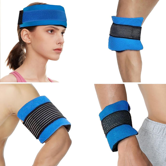 Reusable Ice Gel Pack for Injuries, Soft Cold Pack Ice Wrap Hot Cold Compress Alleviate Inflammation Joint Pain Muscle Soreness, Flexible & Adjustable for Shoulder Elbow Foot Ankle Knee Wrist Leg Neck