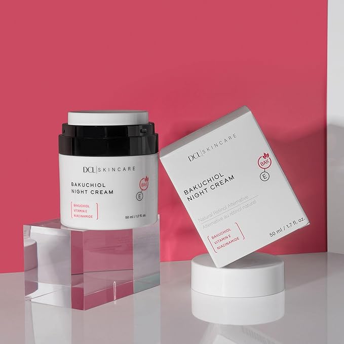 DCL Skincare Bakuchiol Night Cream Natural Retinol Alternative with Niacinamide and Vitamin E, 1.7 mL