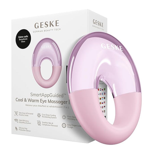 SmartAppGuided™ Cool & Warm Eye Massager | 7 in 1 | Multifunctional Massager | Eyes & Face | Battery-free Cooling & Warming | Firms, Relaxes & De-Puffs Skin | Ring-shaped Design for Easy Grip