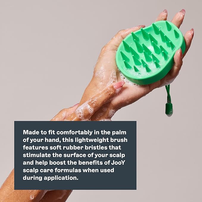 JOOY Scalp Energizing Brush – Handheld Soft Silicone Scalp Scrubber for Hair Growth & Circulation – Stimulates Scalp, Enhances Product Absorption, Reduces Hair Loss – Lightweight & Ergonomic