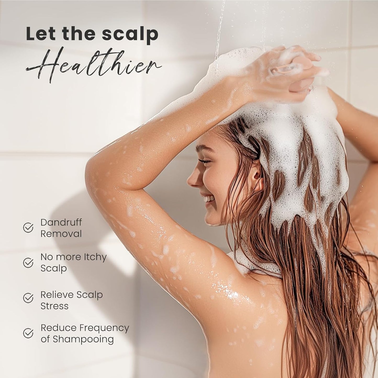 AIMIKE Scalp Massager - Silicone Shampoo Brush for Hair, Dandruff Removal & Hair Growth Stimulator - Exfoliator for Dry & Wet Scalp