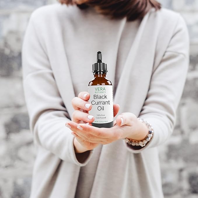 BLACK CURRANT OIL 100% Pure & Natural, Unrefined, Cold-Pressed For Face, Dry Skin, Nails, Lips, Body & Hair - Reduce Hair Breakage