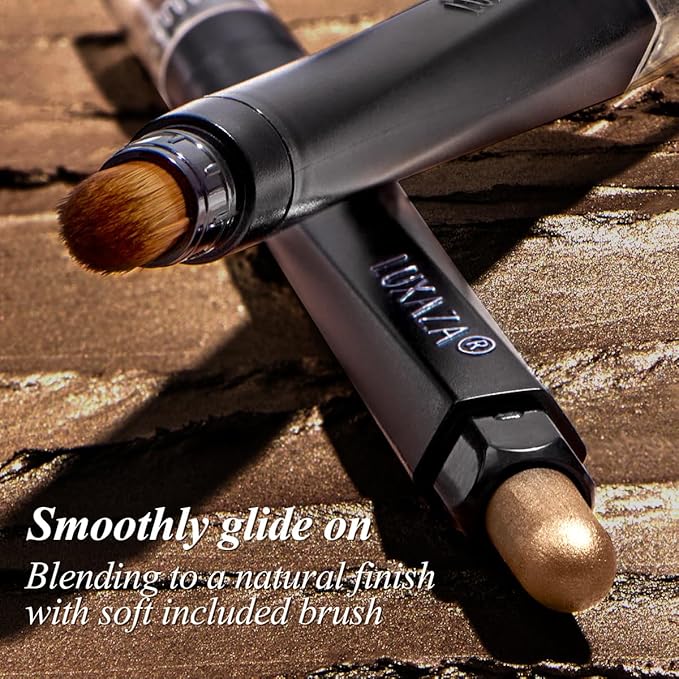 Neutral Eyeshadow Stick Makeup Set, Metallic Shimmer Matte Cream Eye Shadow Eyeliner Brightener Pencil Crayon - Classic 6PCS A002