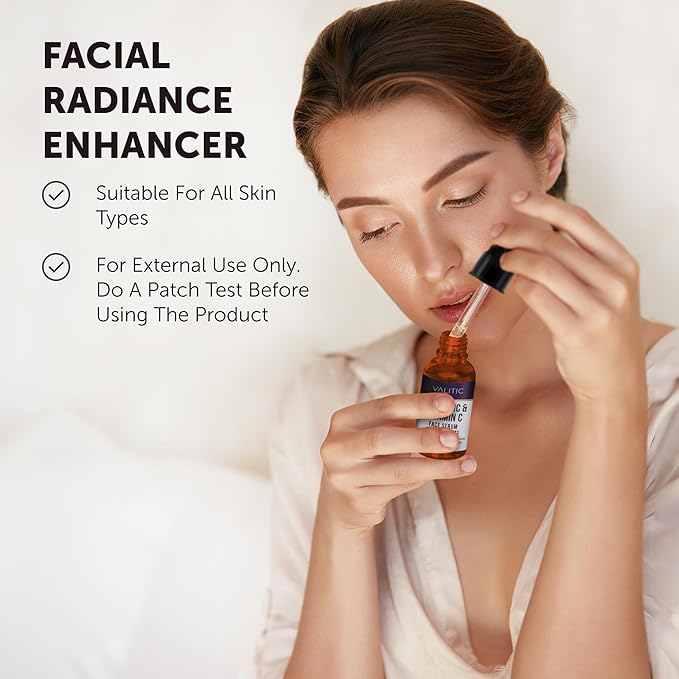 VALITIC Vitamin C Serum - Anti Aging and Dark Spot Remover for Face, Skin Care with Niacinamide, Hyaluronic Acid, Collagen, Kojic Acid, Turmeric - Brightening Face Serum 1 fl oz