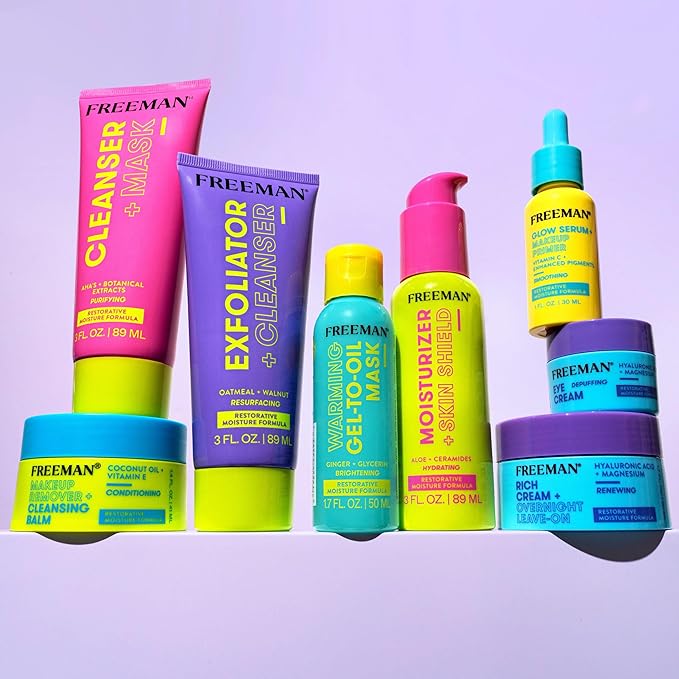 Freeman Restorative Moisturizing & Repairing Rich Cream + Overnight Leave-On Treatment, For Dull & Tired Skin, Infused With Magnesium & Hyaluronic Acid To Hydrate, 1.7 fl.oz./ 50 mL Jar (Pack of 2)