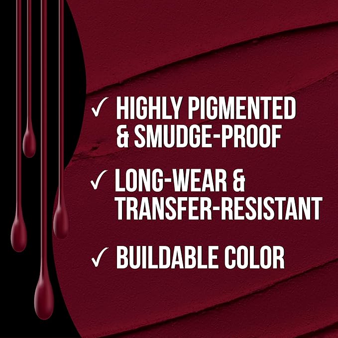 Sacha Cosmetics Intense Matte Lip Velvet Liquid Lipstick, Long-Lasting Velvet Matte Finish, 0.2 fl.oz Hang Over Red