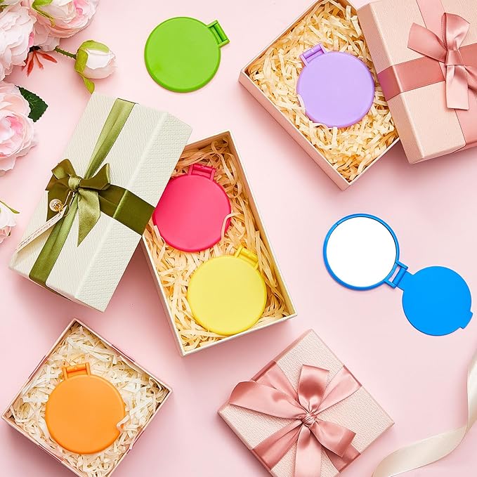 Juexica 180 Pcs Compact Mirror Bulk for Women Mini Folding Mirror Portable Pocket Makeup Round Small Vintage Travel for Cosmetic Purse Bag Gifts Mom Daily Use (Vivid Colors)