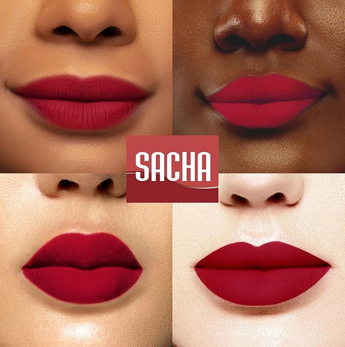 Sacha Cosmetics Intense Matte Lip Velvet Liquid Lipstick, Long-Lasting Velvet Matte Finish, 0.2 fl oz, Hello Boys!