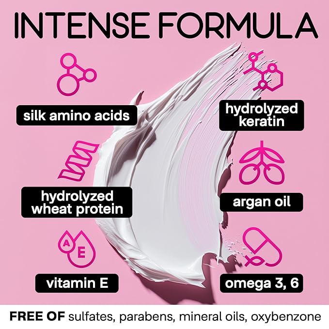 Hair Repair Mask for Dry Damaged Hair Keratin Treatment Protein Argan Oil Deep Conditioning for Color Treated Hair Bleached Frizzy Split Ends Magic