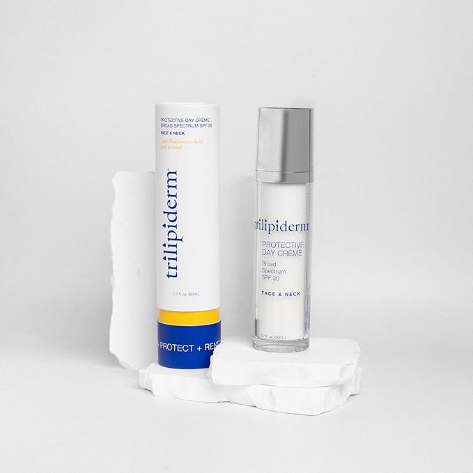 Trilipiderm Essential Face Regimen Bundle – Hydrating Exfoliant Cleanser, Protective Day Crème, Rehydration Night Crème Set – Complete 3-Step Skincare Solution for Hydration and Renewal